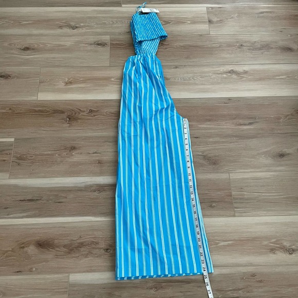 NWT Faithfull the Brand Baylee Jumpsuit Maya Stripe Print Blue size 2 - Picture 7 of 11